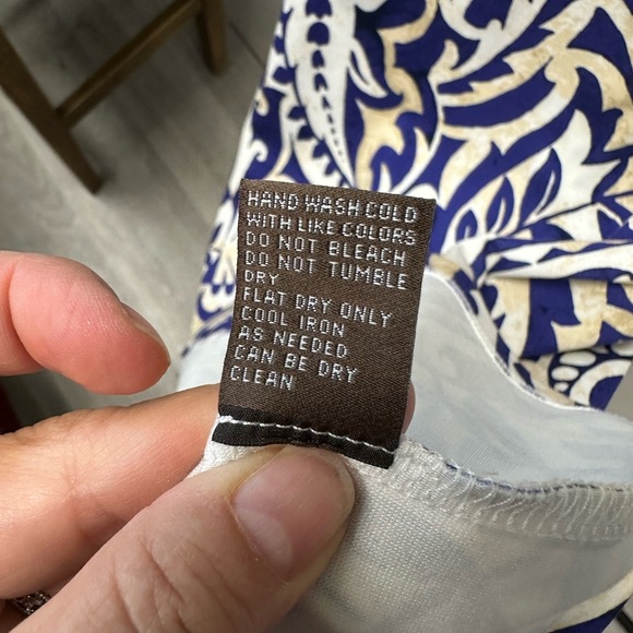 J. McLaughlin Blue & Tan Paisley Print Dress (XS) - Picture 8 of 8